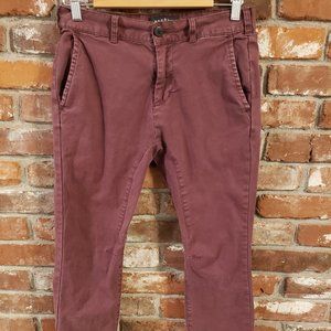 Pacsun Women's Faded Maroon Tapered Leg Skinny Pants 29x38